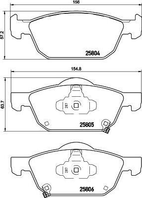 Hella 8DB 355 021-431 комплект тормозных колодок, дисковый тормоз на HONDA CIVIC IX (FK)