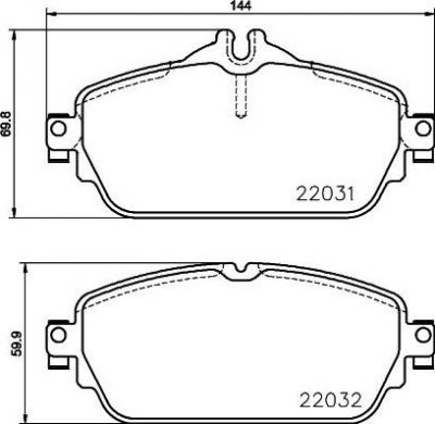 Hella 8DB 355 021-551 комплект тормозных колодок, дисковый тормоз на MERCEDES-BENZ E-CLASS (W213)