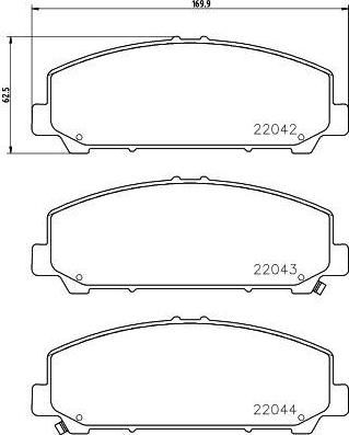 Hella 8DB 355 021-731 комплект тормозных колодок, дисковый тормоз на INFINITI QX56