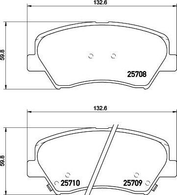 Hella 8DB 355 021-781 комплект тормозных колодок, дисковый тормоз на HYUNDAI i30 (GD)