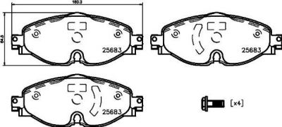 Hella 8DB 355 023-171 комплект тормозных колодок, дисковый тормоз на VW CADDY ALLTRACK фургон (SAA)