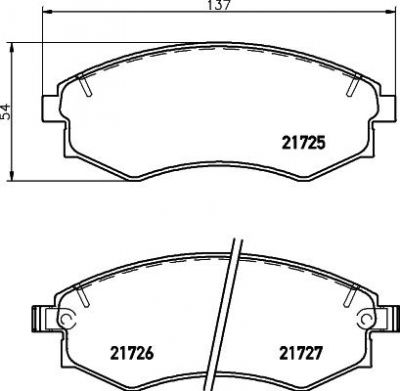 Hella 8DB 355 027-271 комплект тормозных колодок, дисковый тормоз на HYUNDAI SONATA II (Y-2)