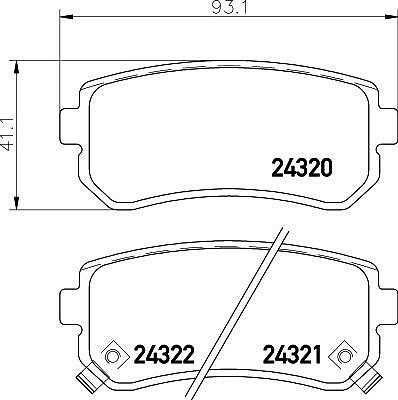 HELLA Колодки тормозные задние KIA RIO 2005- (583021GA00, 8DB355006-961)