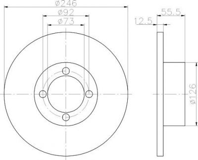 Hella 8DD 355 100-141 тормозной диск на OPEL MANTA B (58_, 59_)