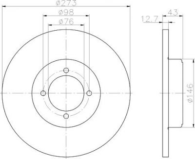 Hella 8DD 355 100-151 тормозной диск на FORD TRANSIT CONNECT фургон