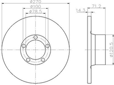 Hella 8DD 355 100-291 тормозной диск на FORD TRANSIT c бортовой платформой/ходовая часть (V_ _)