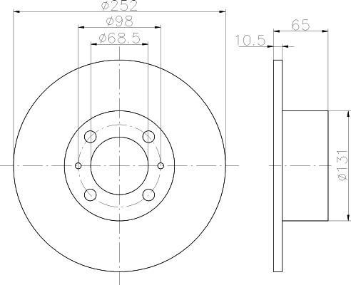 Hella 8DD 355 100-301 тормозной диск на LADA RIVA универсал (2104)