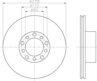 Hella 8DD 355 100-401 тормозной диск на MERCEDES-BENZ S-CLASS (W126)