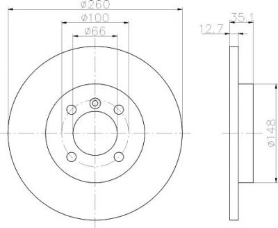 Hella 8DD 355 100-631 тормозной диск на 3 (E30)