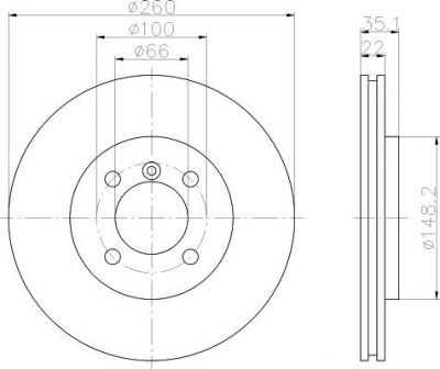 Hella 8DD 355 100-651 тормозной диск на 3 (E30)