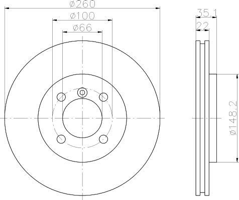 Hella 8DD 355 100-651 тормозной диск на 3 (E30)