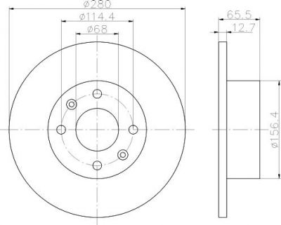 Hella 8DD 355 100-751 тормозной диск на SAAB 90