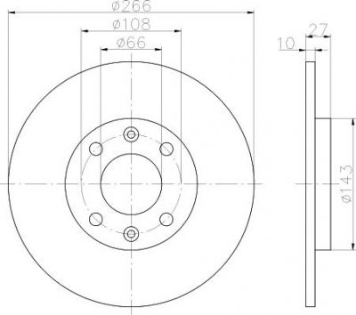 Hella 8DD 355 100-851 тормозной диск на PEUGEOT 405 II Break (4E)