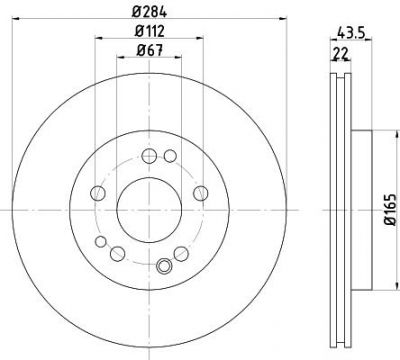 Hella 8DD 355 100-941 тормозной диск на MERCEDES-BENZ 190 (W201)