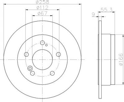 Hella 8DD 355 100-961 тормозной диск на MERCEDES-BENZ 190 (W201)