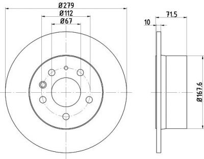 Hella 8DD 355 100-991 тормозной диск на MERCEDES-BENZ S-CLASS (W126)