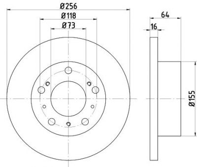 Hella 8DD 355 101-121 тормозной диск на FIAT DUCATO Panorama (280)