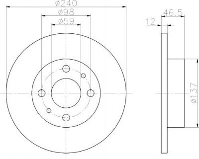 Hella 8DD 355 101-131 тормозной диск на FIAT ELBA (146_)