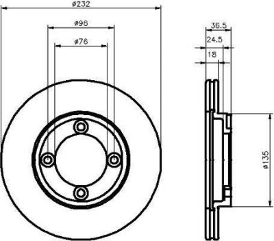 Hella 8DD 355 101-181 тормозной диск на NISSAN PRAIRIE (M10, NM10)