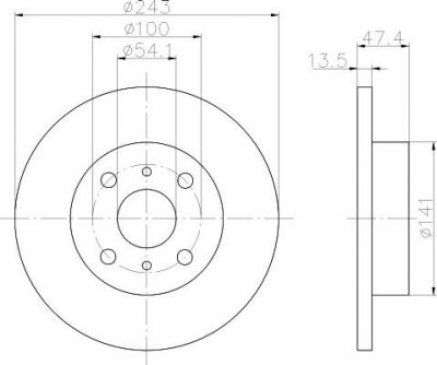 Hella 8DD 355 101-301 тормозной диск на TOYOTA COROLLA Liftback (_E8_)