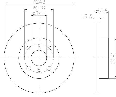 Hella 8DD 355 101-301 тормозной диск на TOYOTA COROLLA Liftback (_E8_)