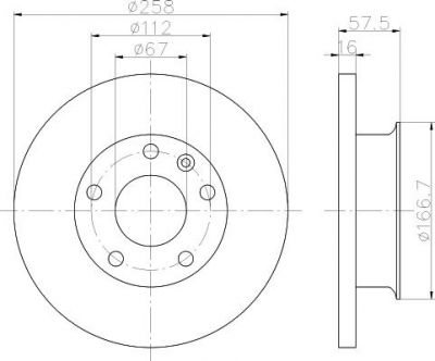 Hella 8DD 355 101-341 тормозной диск на VW TRANSPORTER III автобус