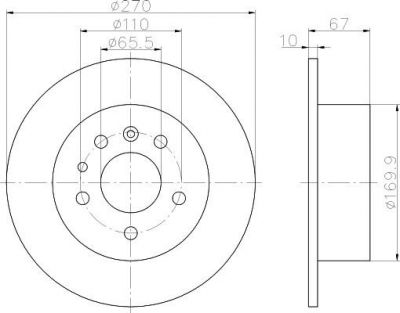 Hella 8DD 355 101-431 тормозной диск на OPEL OMEGA A (16_, 17_, 19_)