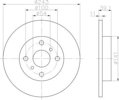 Hella 8DD 355 101-441 тормозной диск на TOYOTA TERCEL (AL2_)