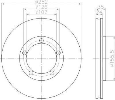 Hella 8DD 355 101-521 тормозной диск на PORSCHE 911 кабрио