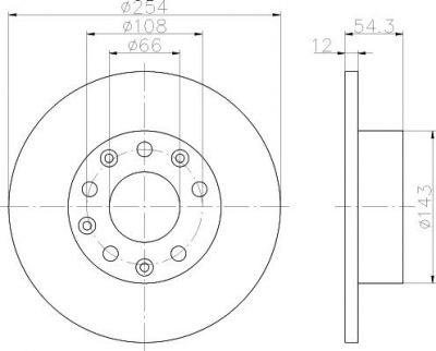 Hella 8DD 355 101-581 тормозной диск на RENAULT 25 (B29_)