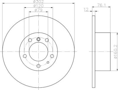 Hella 8DD 355 101-691 тормозной диск на 5 Touring (E34)