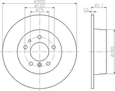 Hella 8DD 355 101-731 тормозной диск на 5 Touring (E34)