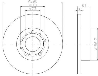 Hella 8DD 355 101-781 тормозной диск на FIAT DUCATO c бортовой платформой/ходовая часть (290)