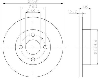 Hella 8DD 355 101-861 тормозной диск на ALFA ROMEO 33 (905)