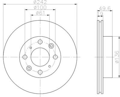 Hella 8DD 355 101-921 тормозной диск на HONDA ACCORD III (CA)