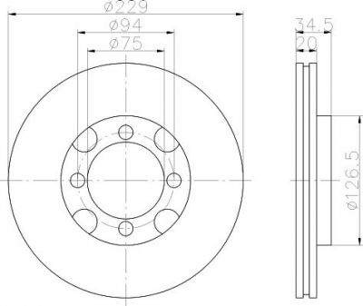 Hella 8DD 355 101-991 тормозной диск на MAZDA 626 II (GC)