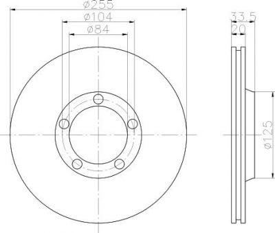 Hella 8DD 355 102-021 тормозной диск на MITSUBISHI L 300 фургон (P0_W, P1_W, P0_V, P1_V, P_2V, P2_W)