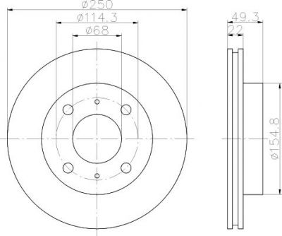 Hella 8DD 355 102-031 тормозной диск на NISSAN BLUEBIRD Hatchback (T72, T12)