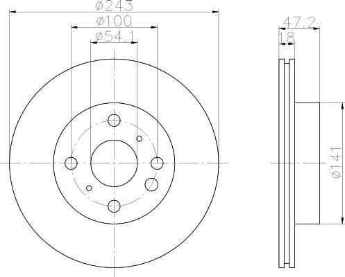 Hella 8DD 355 102-181 тормозной диск на TOYOTA MR 2 I (AW1_)