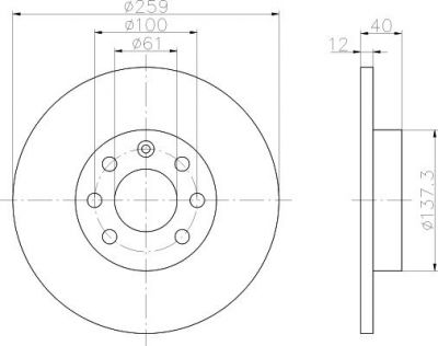 Hella 8DD 355 102-201 тормозной диск на VOLVO 460 L (464)