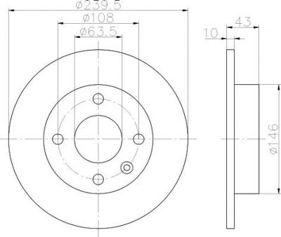 Hella 8DD 355 102-211 тормозной диск на FORD FIESTA фургон (FVD)