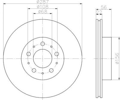 Hella 8DD 355 102-251 тормозной диск на VOLVO 960 Kombi (965)