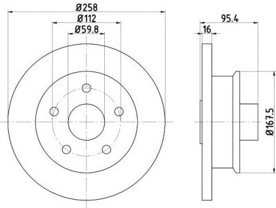 Hella 8DD 355 102-361 тормозной диск на VW TRANSPORTER III фургон