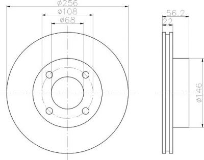 Hella 8DD 355 102-431 тормозной диск на AUDI 80 (8C, B4)