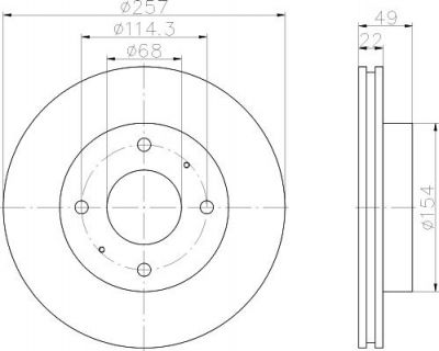 Hella 8DD 355 102-651 тормозной диск на NISSAN PRIMERA (P10)