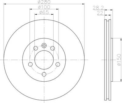 Hella 8DD 355 102-741 тормозной диск на VW PASSAT Variant (3A5, 35I)