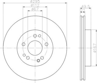 Hella 8DD 355 102-761 тормозной диск на MERCEDES-BENZ E-CLASS (W124)