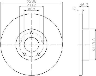 Hella 8DD 355 102-781 тормозной диск на AUDI A4 Avant (8D5, B5)