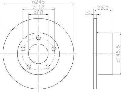 Hella 8DD 355 102-801 тормозной диск на SKODA SUPERB (3U4)