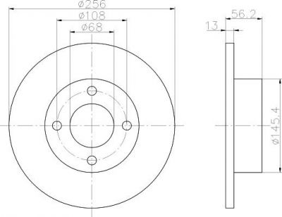 Hella 8DD 355 102-841 тормозной диск на AUDI 80 Avant (8C, B4)